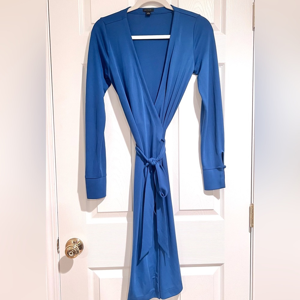 Ann Taylor Blue Wrap dress - 0
